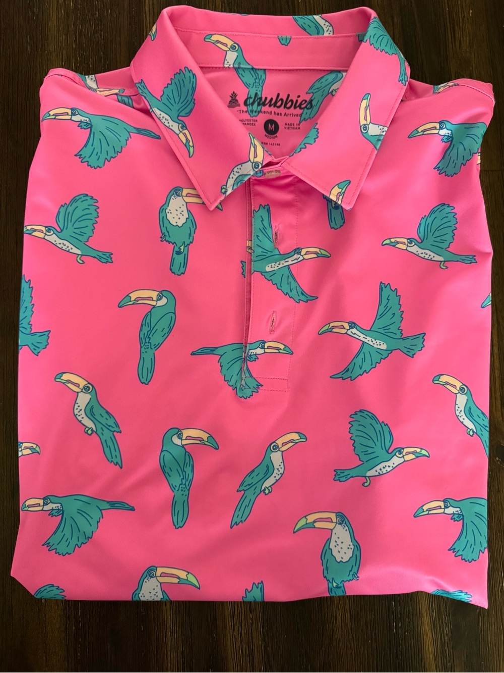 chubbies Hot Pink Toucan Polo